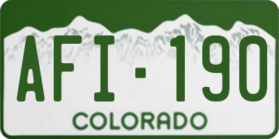 CO license plate AFI190