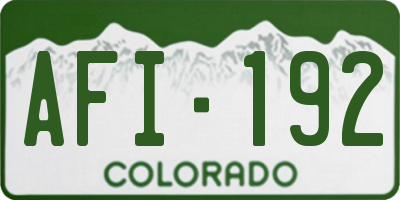 CO license plate AFI192