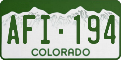 CO license plate AFI194