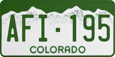 CO license plate AFI195