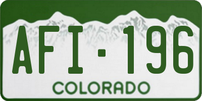 CO license plate AFI196