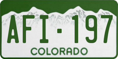 CO license plate AFI197