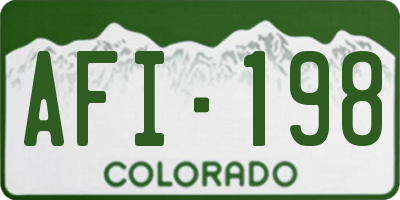 CO license plate AFI198