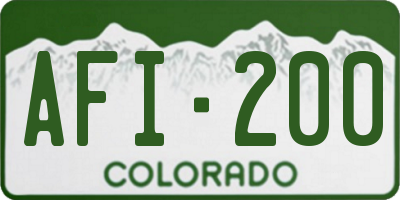CO license plate AFI200