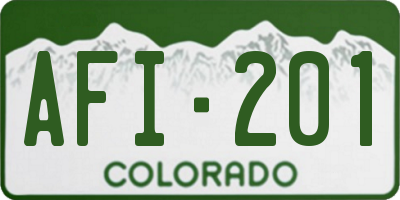 CO license plate AFI201