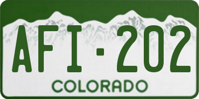 CO license plate AFI202
