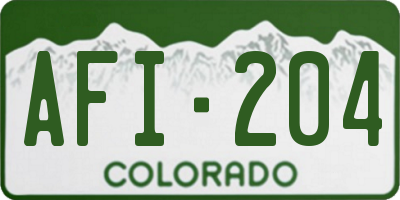 CO license plate AFI204