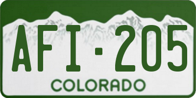CO license plate AFI205