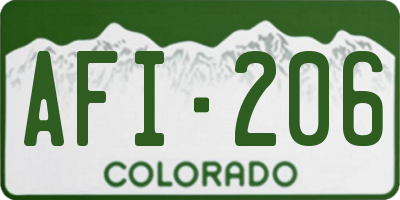 CO license plate AFI206