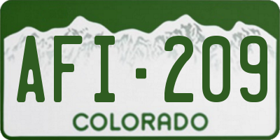 CO license plate AFI209
