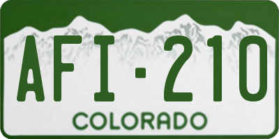 CO license plate AFI210