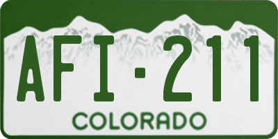 CO license plate AFI211