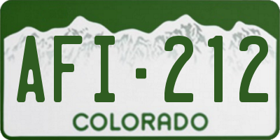 CO license plate AFI212