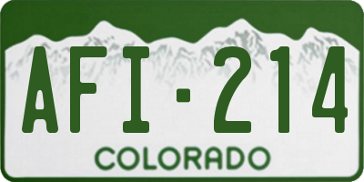 CO license plate AFI214