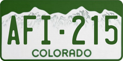 CO license plate AFI215