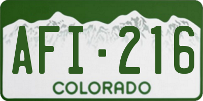CO license plate AFI216