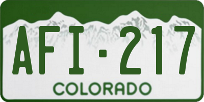 CO license plate AFI217