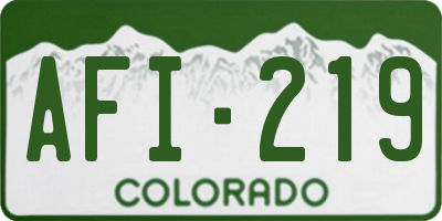 CO license plate AFI219