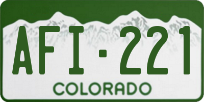 CO license plate AFI221