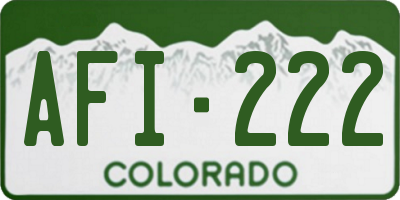 CO license plate AFI222