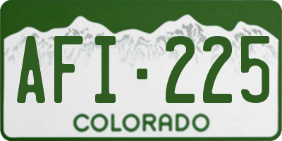 CO license plate AFI225