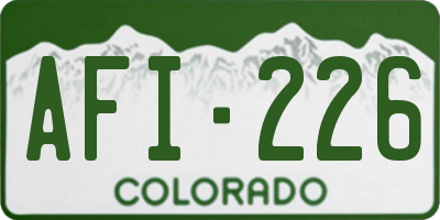 CO license plate AFI226