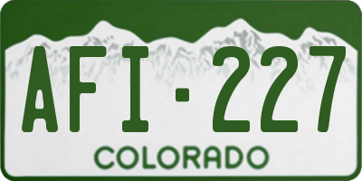 CO license plate AFI227