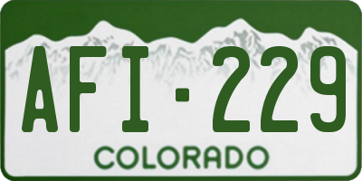 CO license plate AFI229
