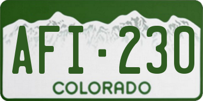 CO license plate AFI230