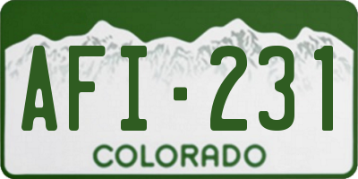 CO license plate AFI231