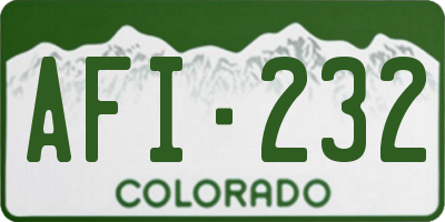 CO license plate AFI232