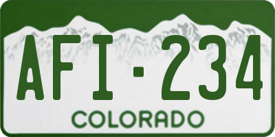 CO license plate AFI234