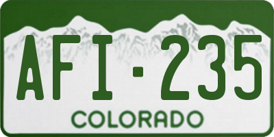 CO license plate AFI235