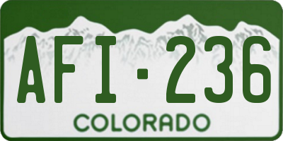 CO license plate AFI236
