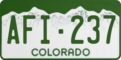 CO license plate AFI237