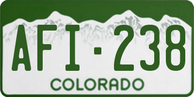 CO license plate AFI238