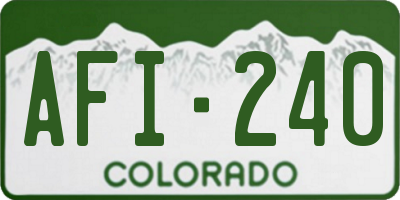 CO license plate AFI240
