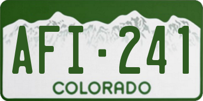 CO license plate AFI241