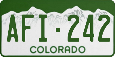 CO license plate AFI242