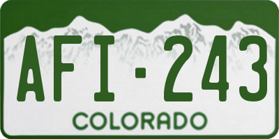 CO license plate AFI243