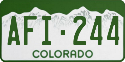 CO license plate AFI244