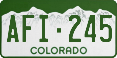 CO license plate AFI245