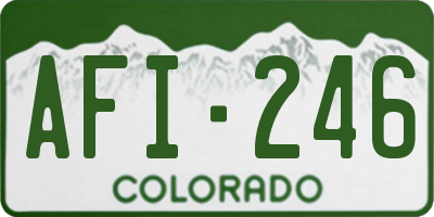 CO license plate AFI246
