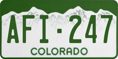 CO license plate AFI247