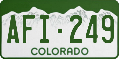 CO license plate AFI249
