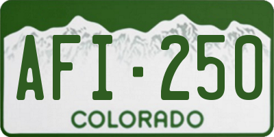 CO license plate AFI250
