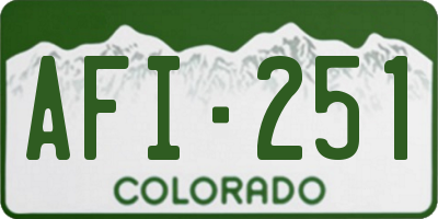 CO license plate AFI251