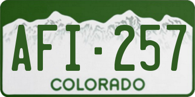 CO license plate AFI257