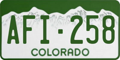 CO license plate AFI258