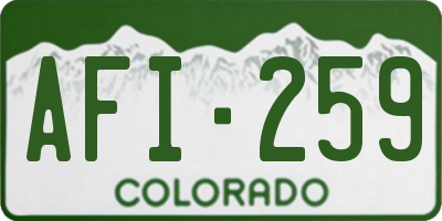 CO license plate AFI259